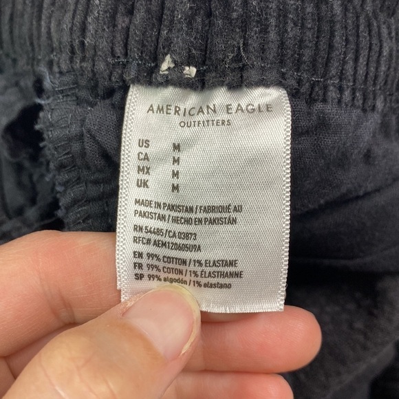 American Eagle Next Level Flex Black Corduroy Jogger Pants Medium - Picture 11 of 14